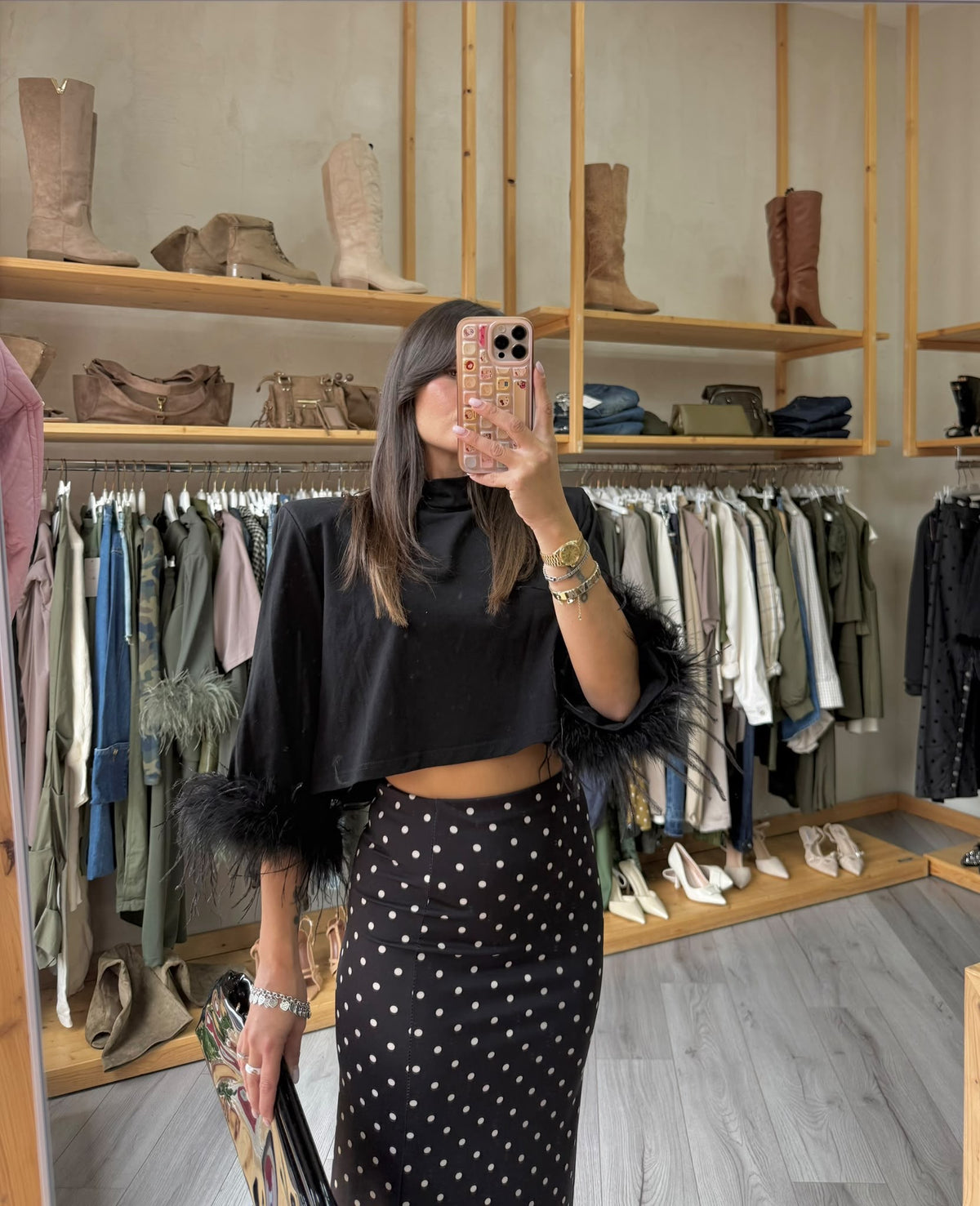 T-Shirt Crop Piume