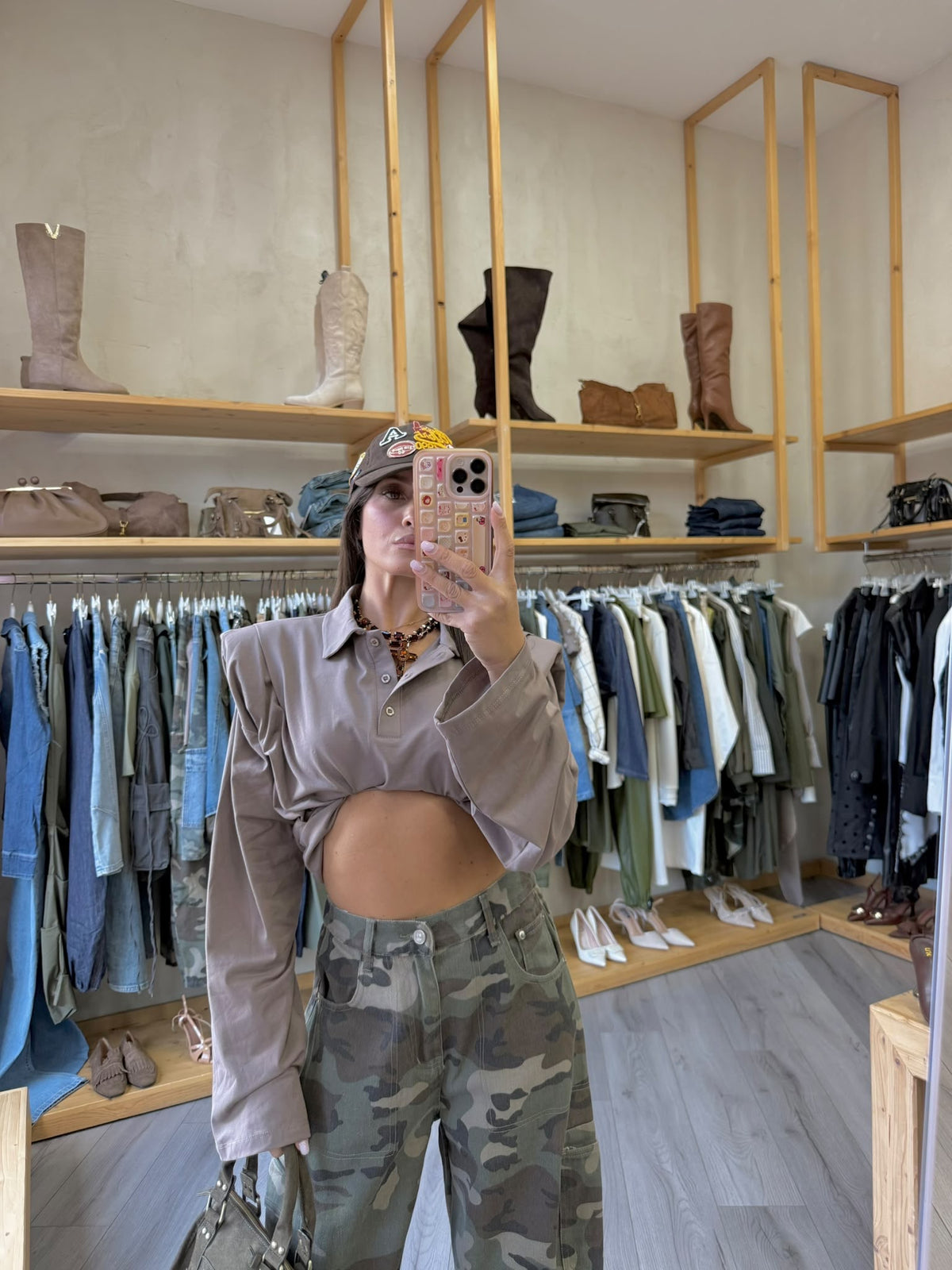Polo Crop Spalline