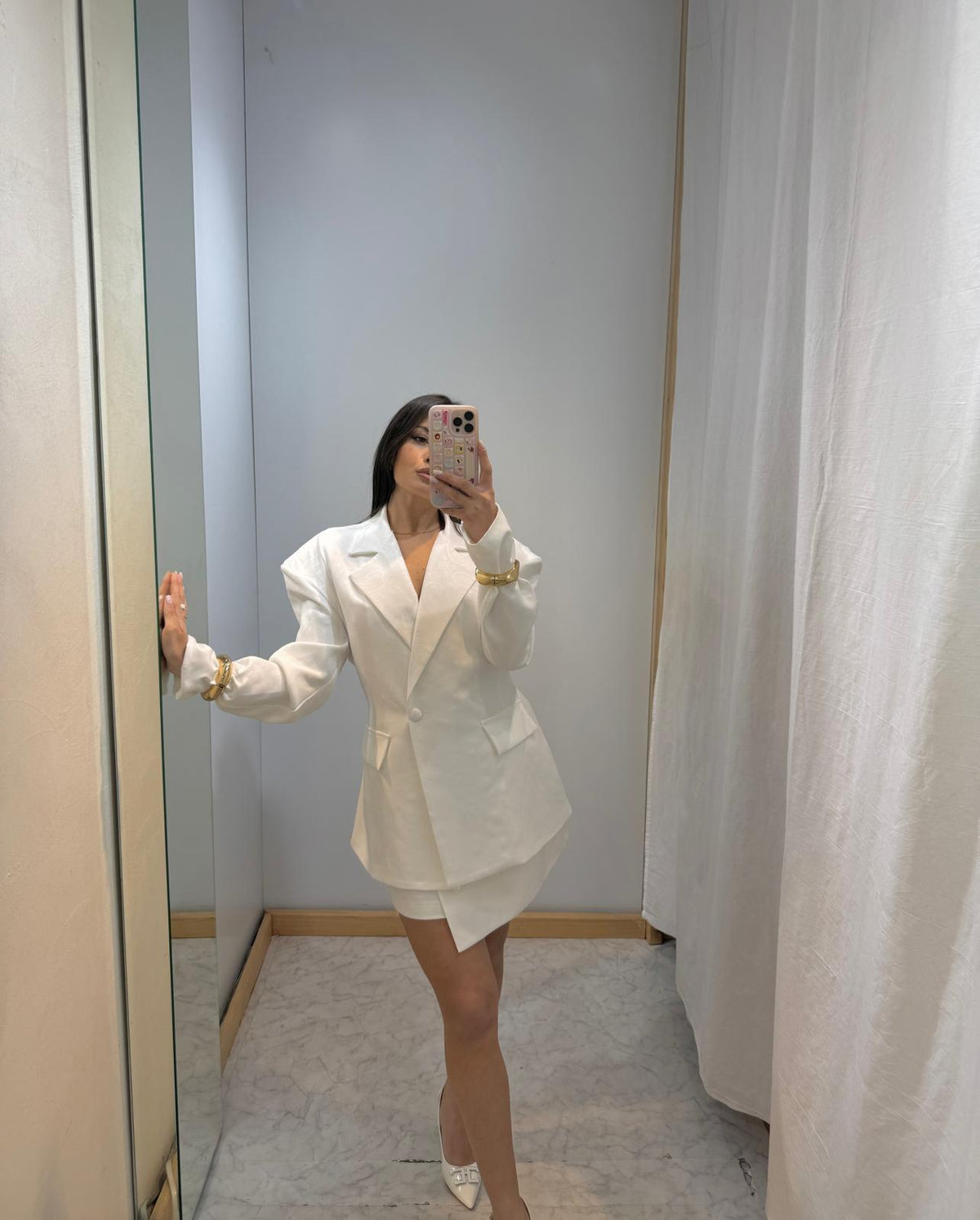 Coordset blazer shorts damascato