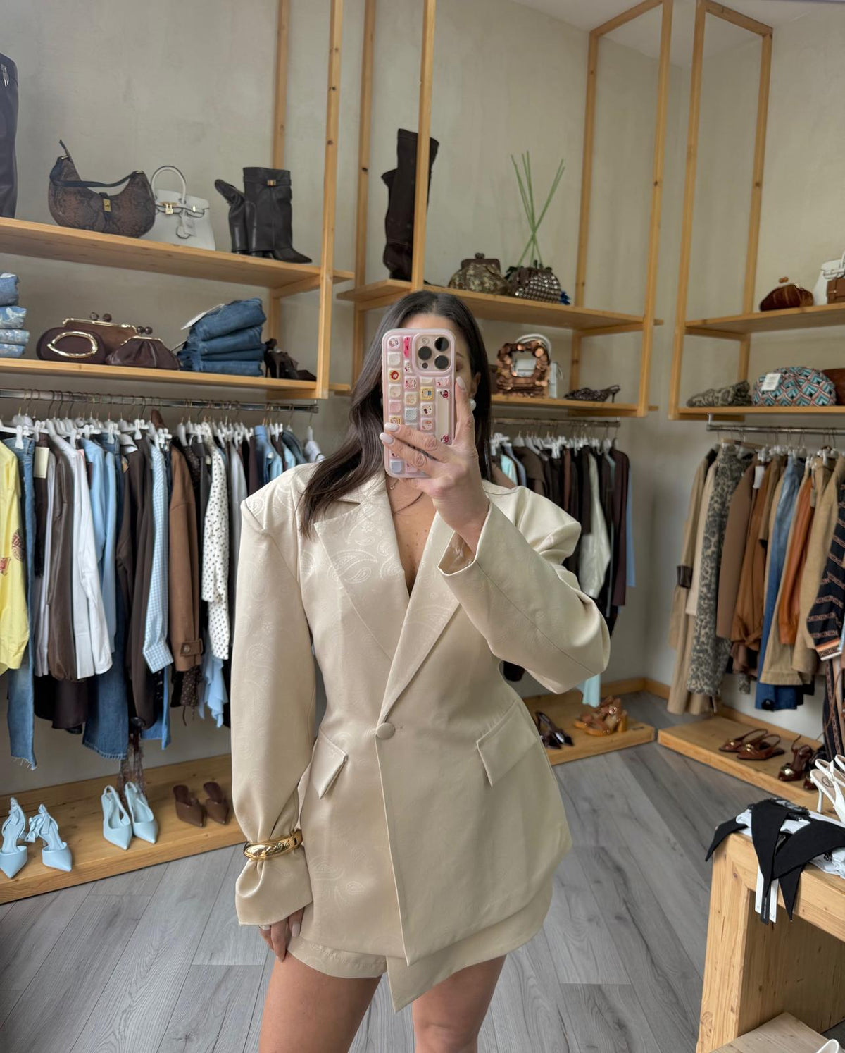 Coordset blazer shorts damascato