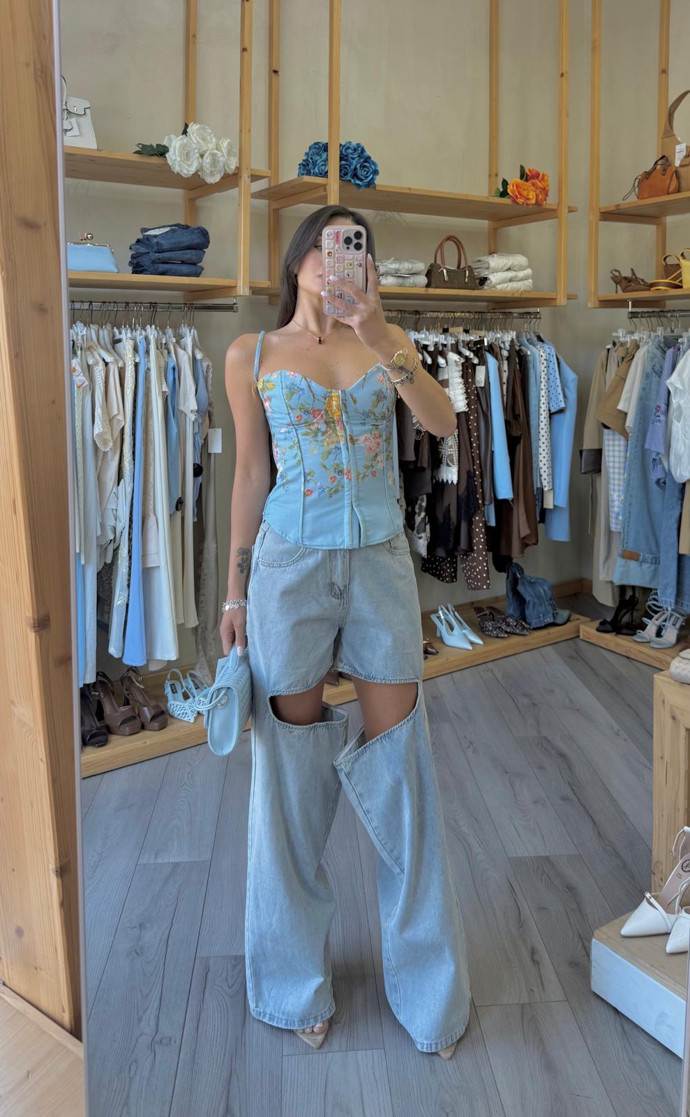 Top Corsetto Fiori