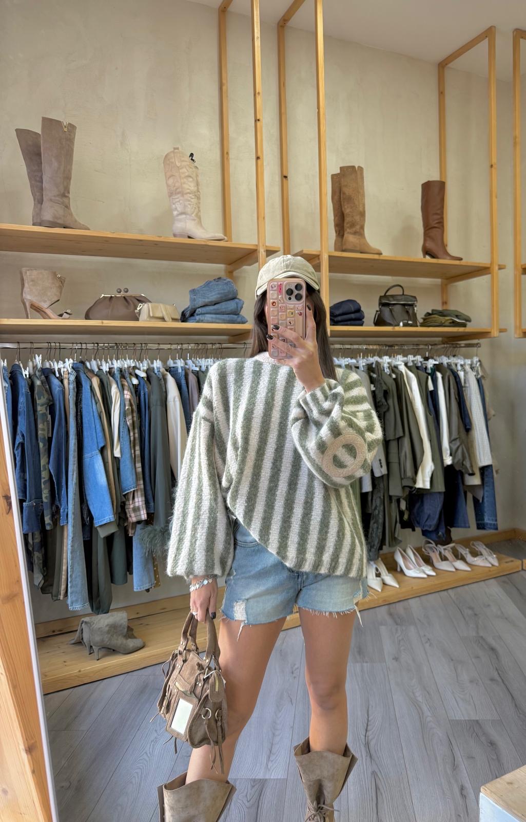 Pullover Mint Stripe