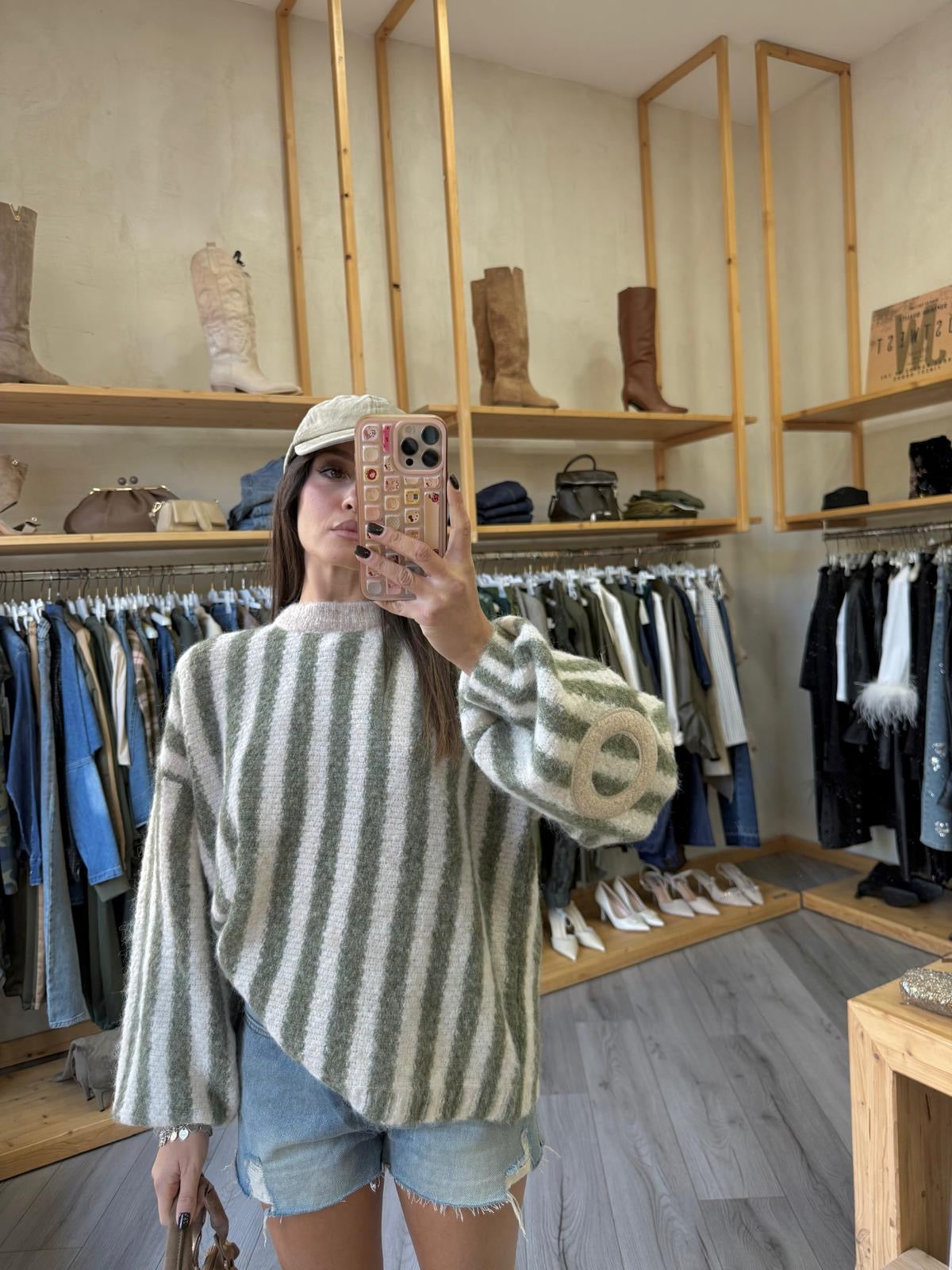 Pullover Mint Stripe
