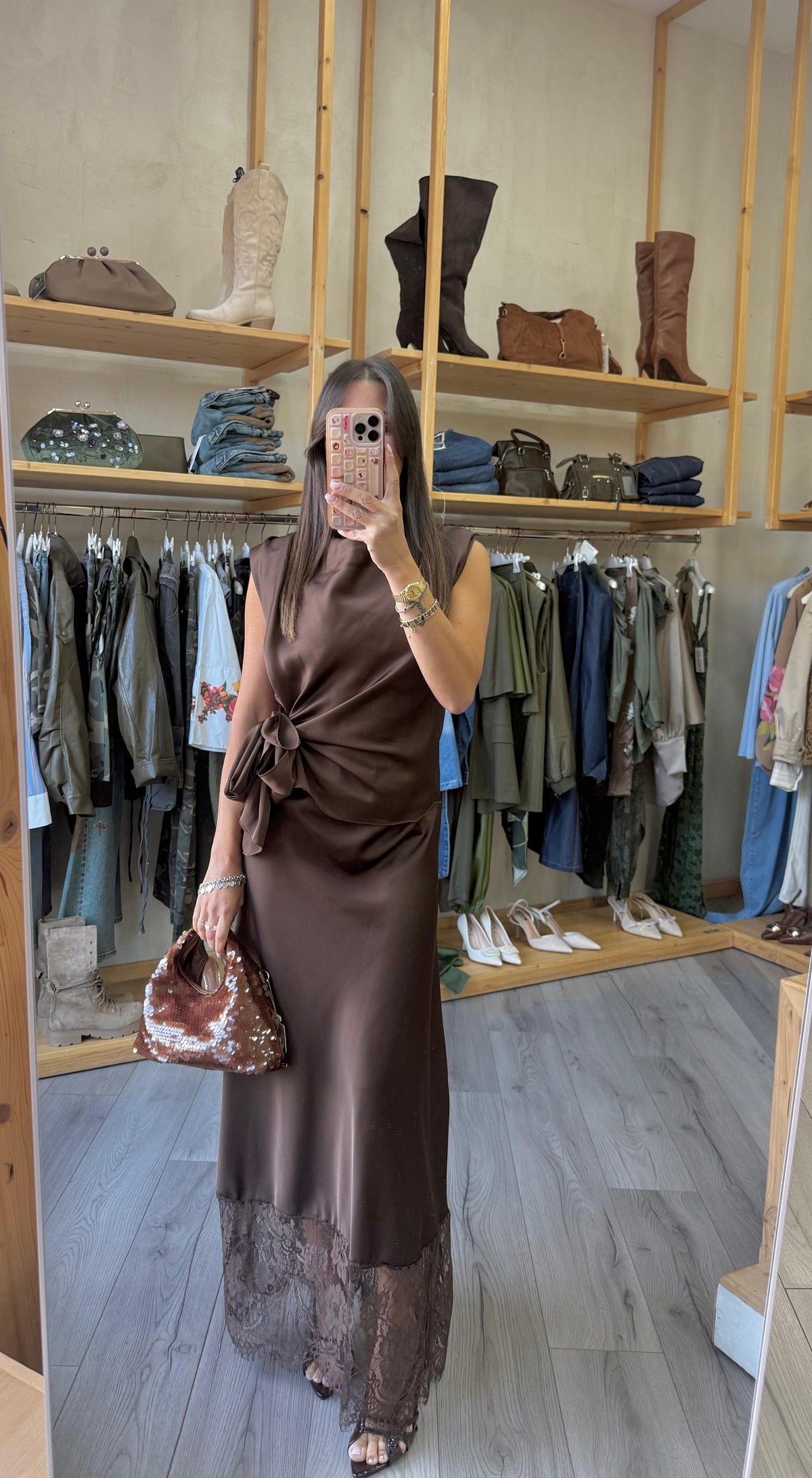Gonna Satin Pizzo