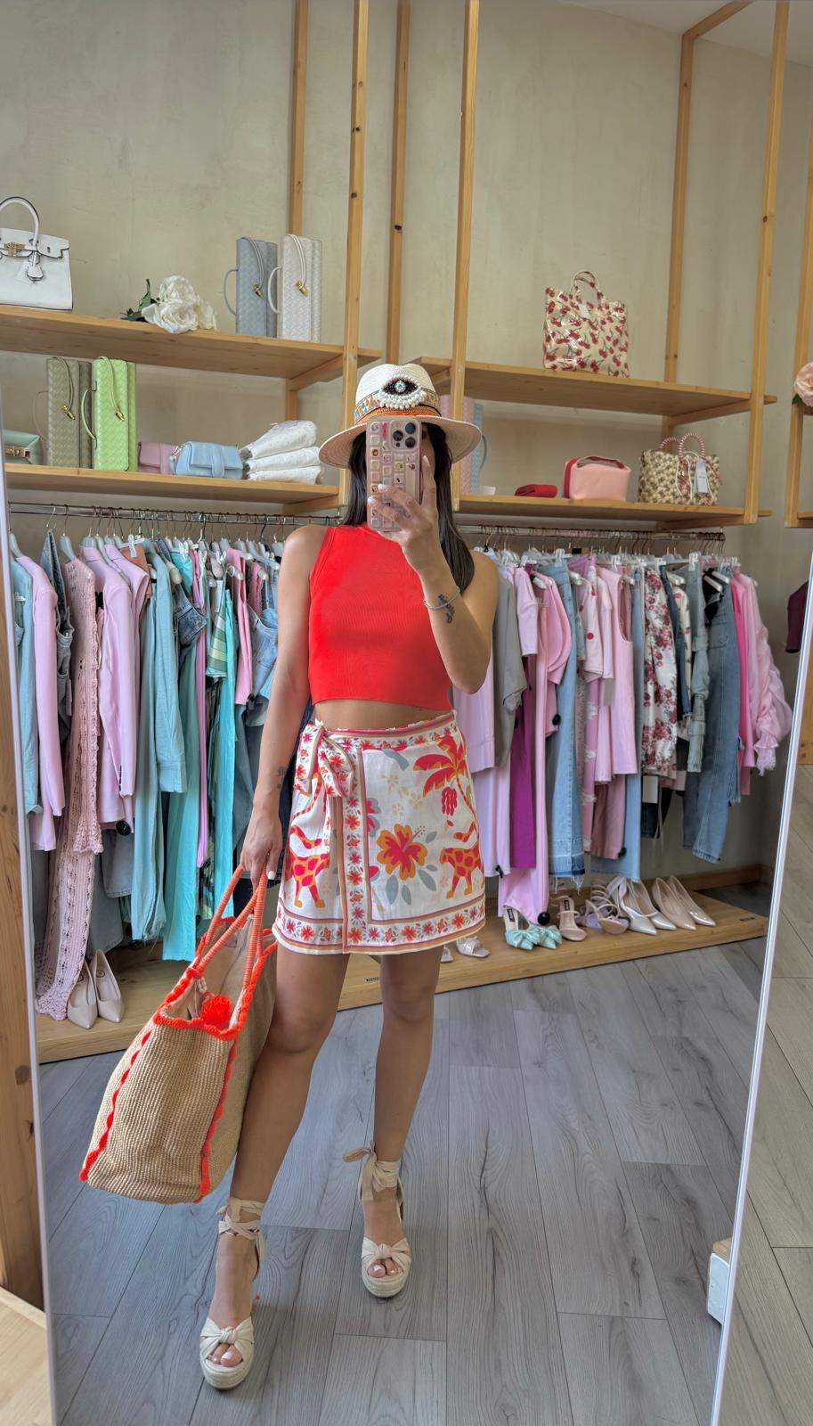 Shorts Orange Leopard
