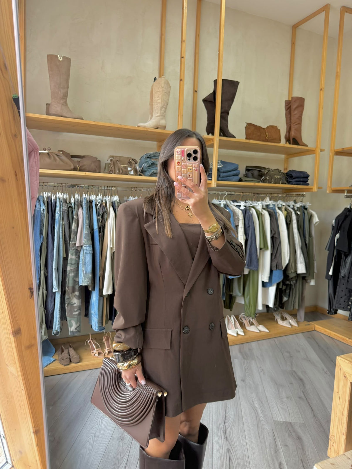 Mini Blazer Dress Brown
