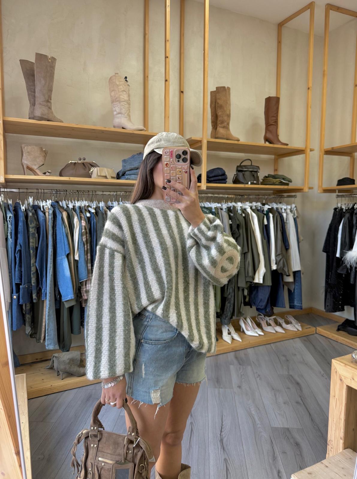 Pullover Mint Stripe