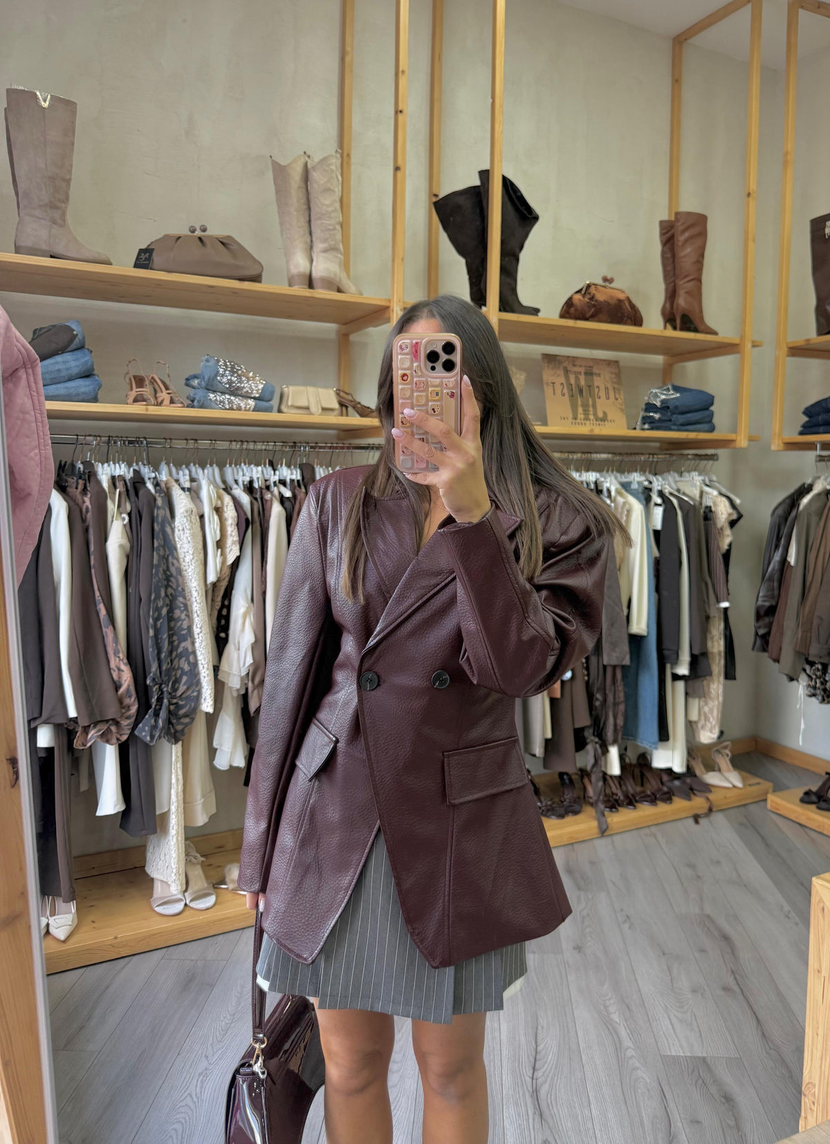 Giacca Burgundy Pelle