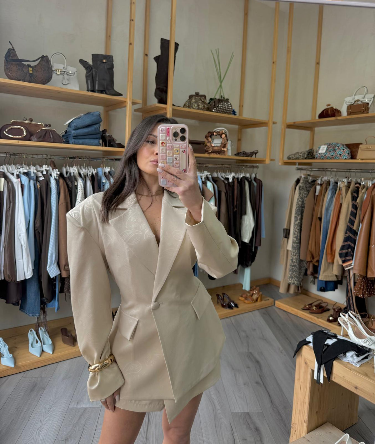 Coordset blazer shorts damascato