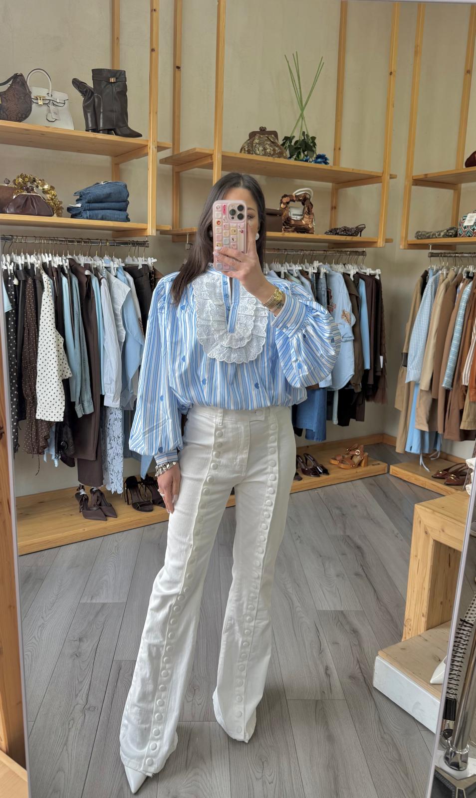Pant bottoni White