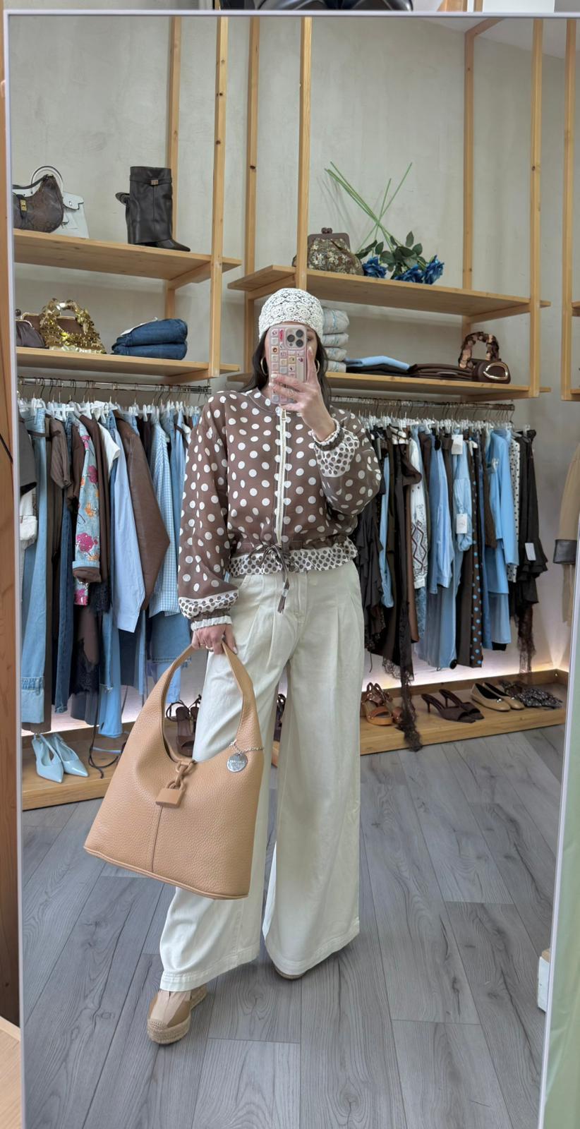 Pant palazzo panna 5415-38
