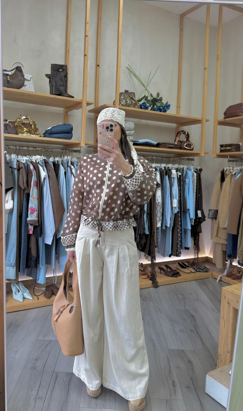 Pant palazzo panna 5415-38