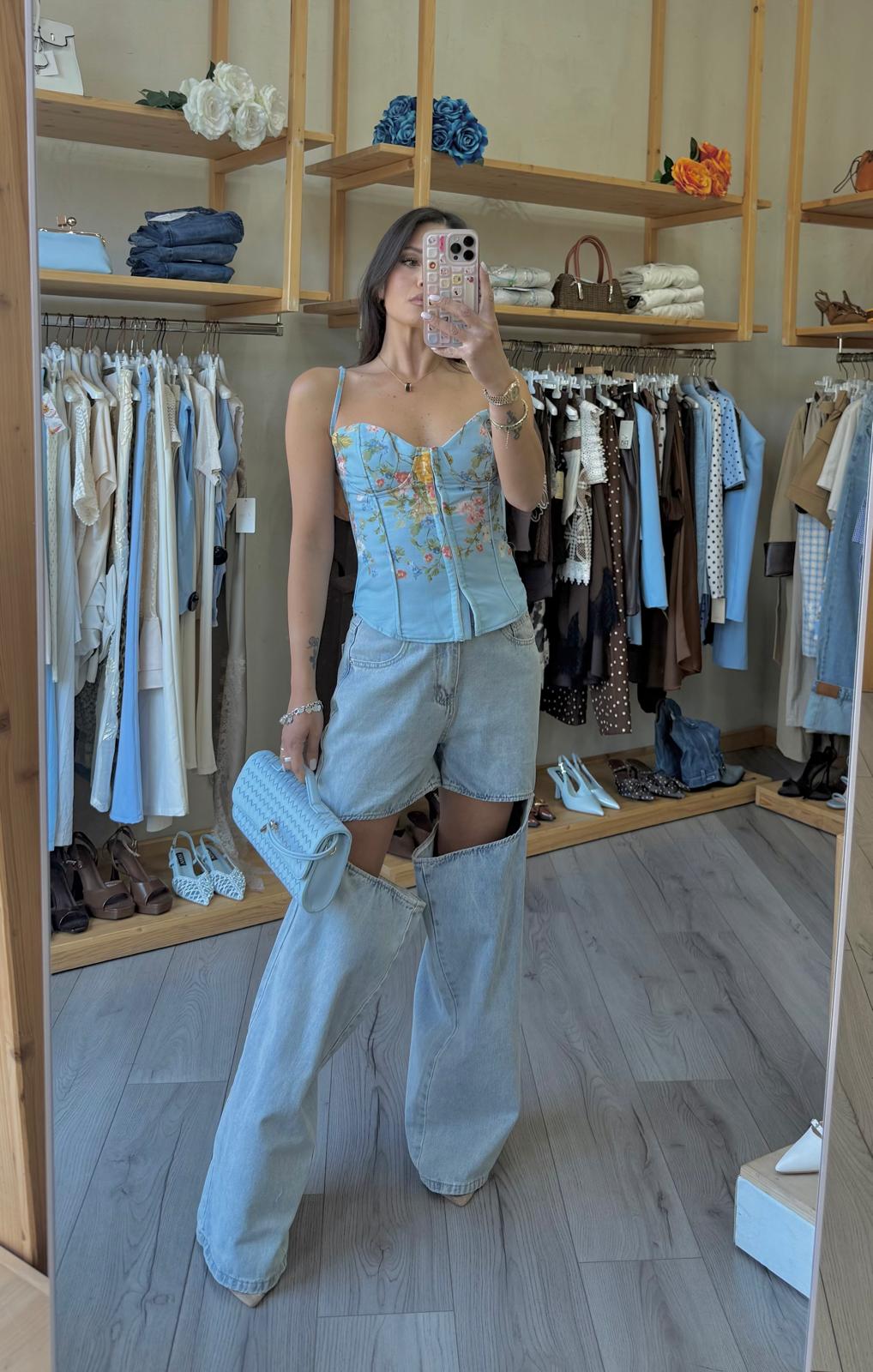 Top Corsetto Fiori