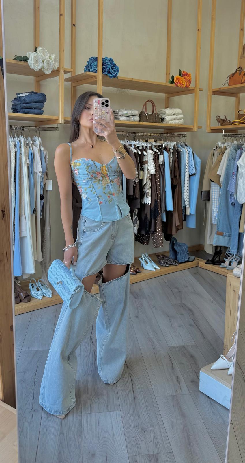 Top Corsetto Fiori