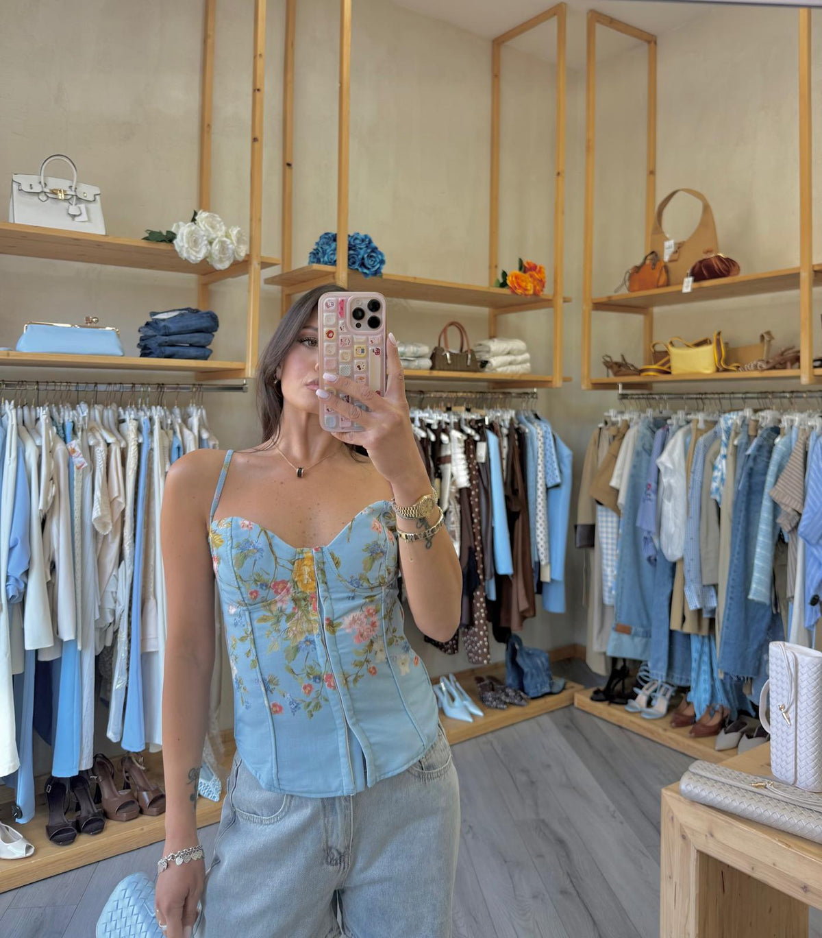 Top Corsetto Fiori