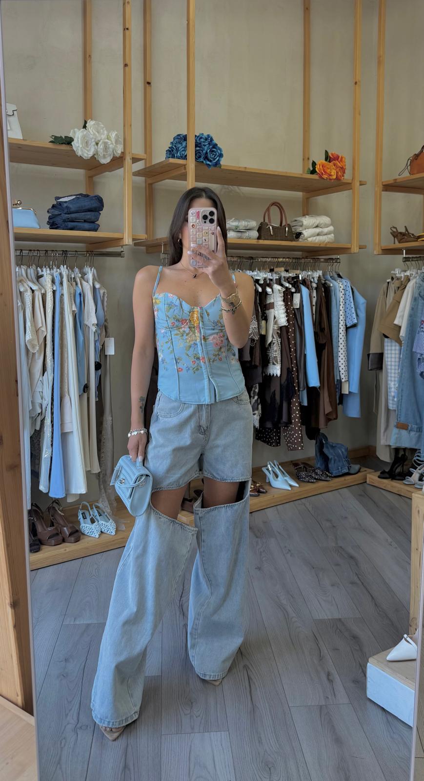 Top Corsetto Fiori