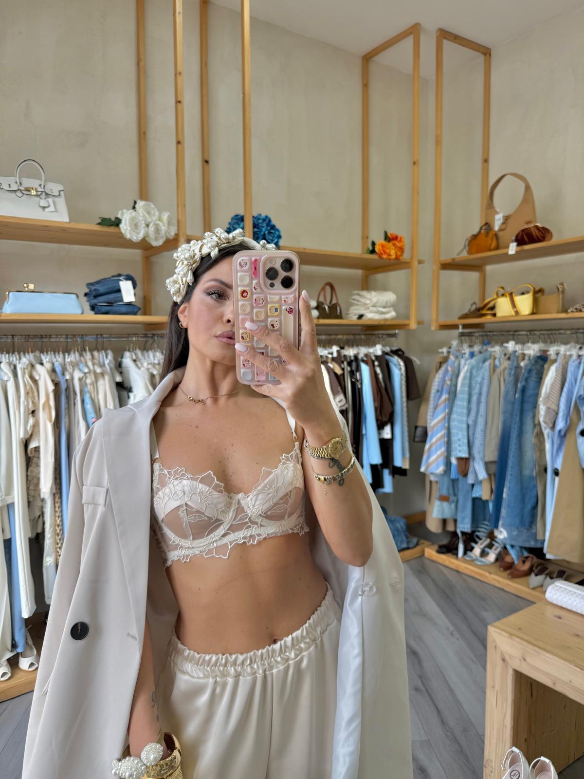 Top Reggiseno White Blossom