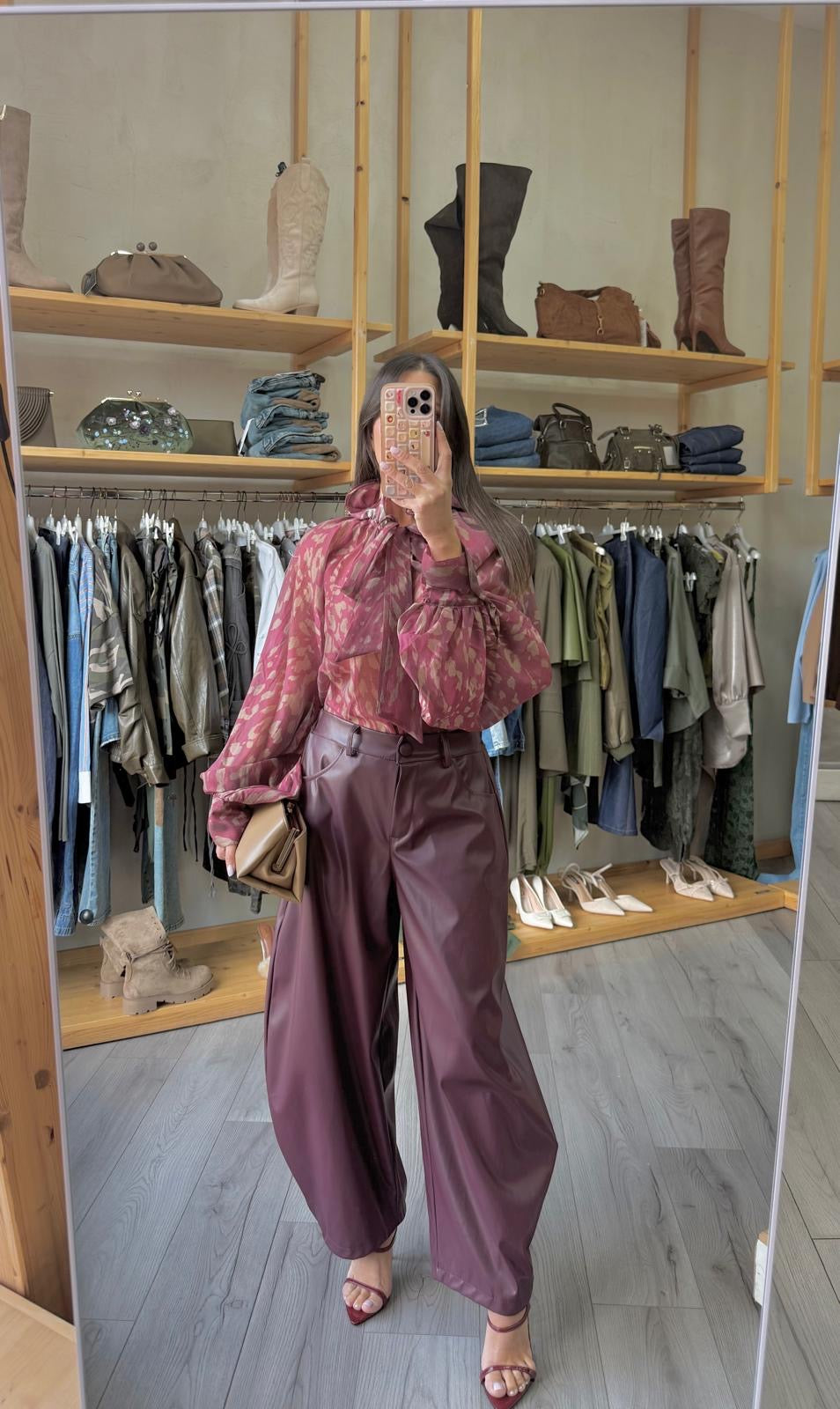 Pantalone Balloon Pelle