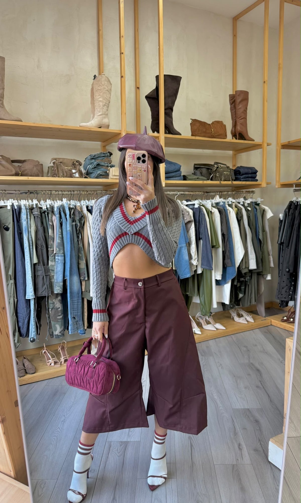 Maglioncino Crop Red Line