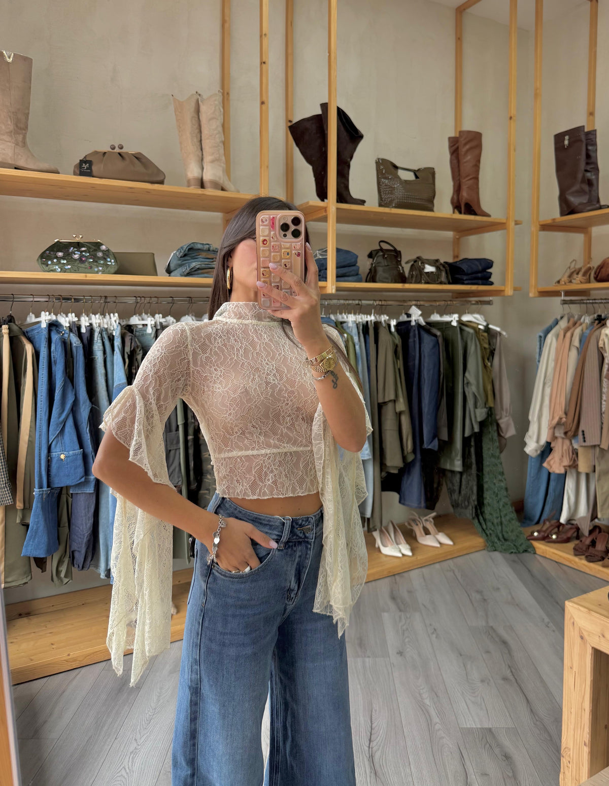 Blusa Pizzo Volant