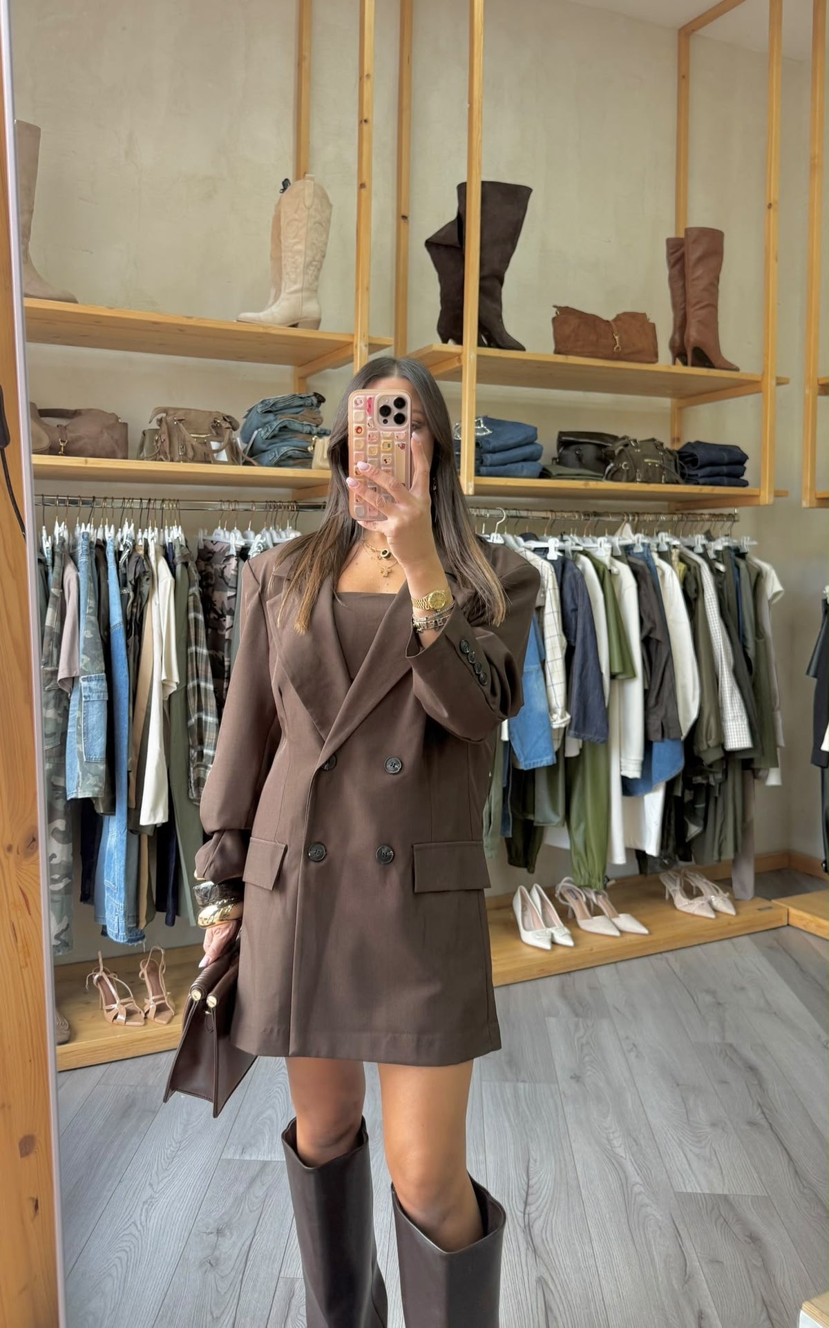 Mini Blazer Dress Brown